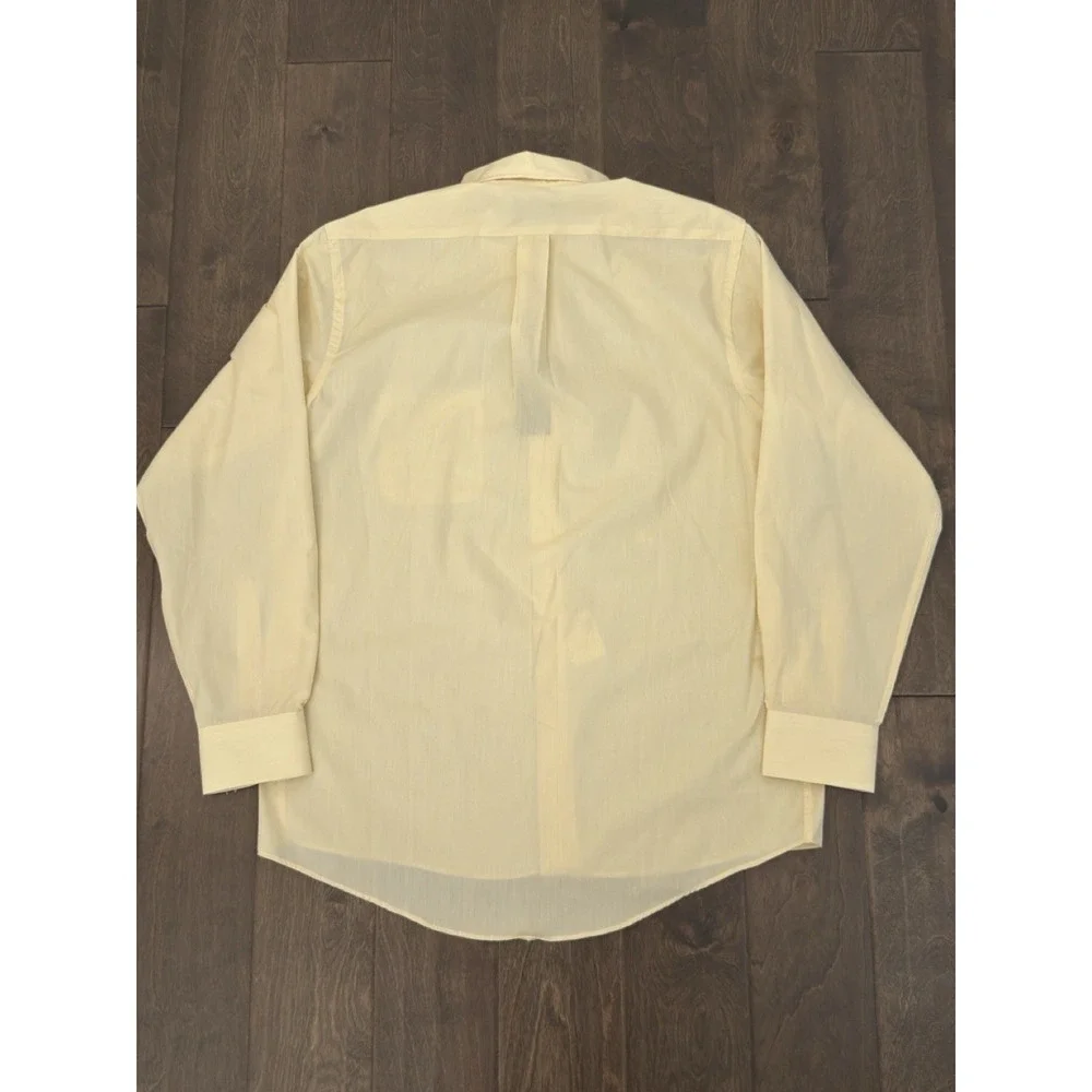 NWT Arrow Men's Yellow Button Down‎ Long Sleeve Regular Fit Size 16 34-35 Pocket